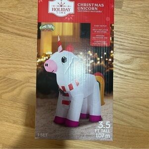 Holiday Time Unicorn Inflatable Blow Up Decoration NEW 3.5 ft Christmas